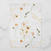 Wilde bloem Gold Foil Calligrafie Fine Art Style Folie Uitnodiging (Achterkant)