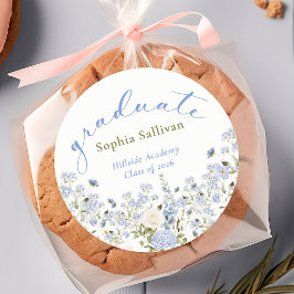 Wilde Bloem Graduatie Feest Ronde Sticker