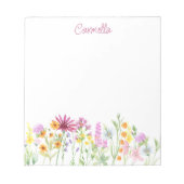 Wilde bloem Grens  Gepersonaliseerd Notitieblok (Voorkant)