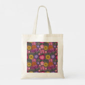 Wilde bloem Grijze Floral Gepersonaliseerd Tote Bag (Achterkant)