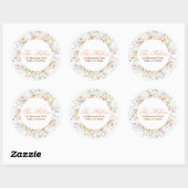 Wilde bloem groen retouradres ronde sticker (Vel)