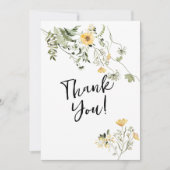 Wilde bloem groene bruiloft bedankt kaart (Voorkant)