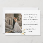 Wilde bloem groene bruiloft bedankt kaart (Achterkant)