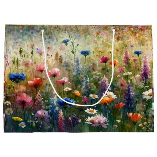 Wilde bloem Grote Gift Bag Groot Cadeauzakje (Achterkant)