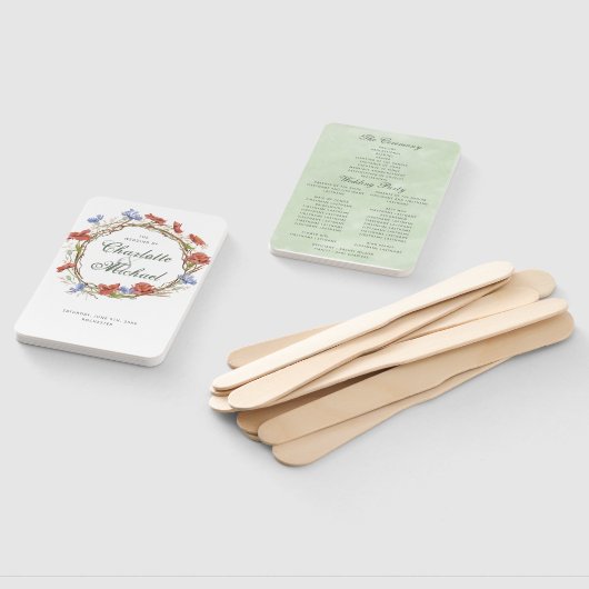 Wilde bloem, handgemaakt met het grote trouwprogra handwaaier (Niet-gemonteerd)