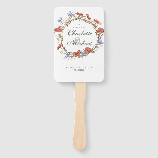 Wilde bloem, handgemaakt met het grote trouwprogra handwaaier (Voorkant)