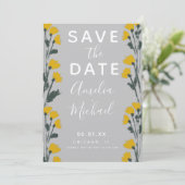Wilde Bloem Handgetekende Botanische Save the Date (Staand voorkant)