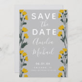 Wilde Bloem Handgetekende Botanische Save the Date (Voorkant / Achterkant)