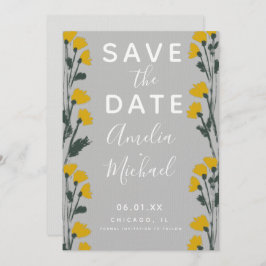 Wilde Bloem Handgetekende Botanische Save the Date