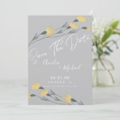 Wilde Bloem Handgetekende Botanische Save the Date (Staand voorkant)