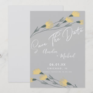 Wilde Bloem Handgetekende Botanische Save the Date