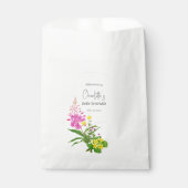 Wilde Bloem Handgetekende Cirkelscript Babyfeestje Bedankzakje (Voorkant)