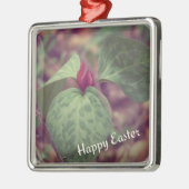 Wilde bloem Happy Pasen Metalen Ornament (Links)