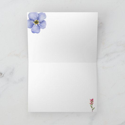 Wilde bloem Hartelijk dank Bedankkaart (Binnen)