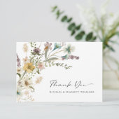 Wilde bloem Hartelijk dank Bedankkaart (Staand voorkant)