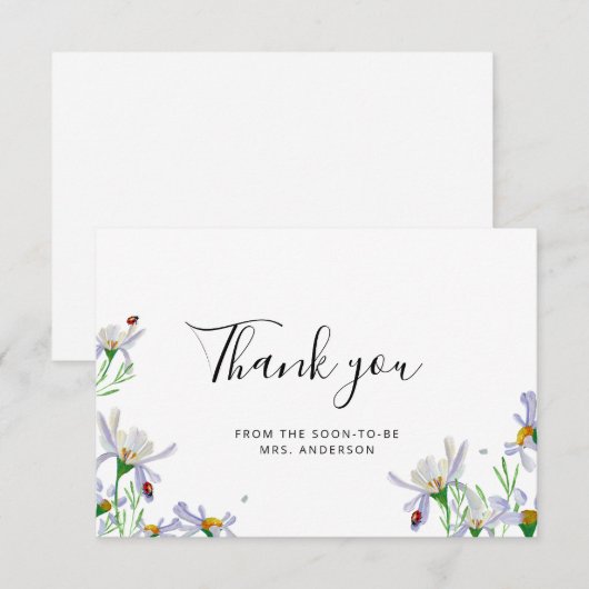 Wilde bloem Hartelijk dank Bedankkaart (Voorkant / Achterkant)