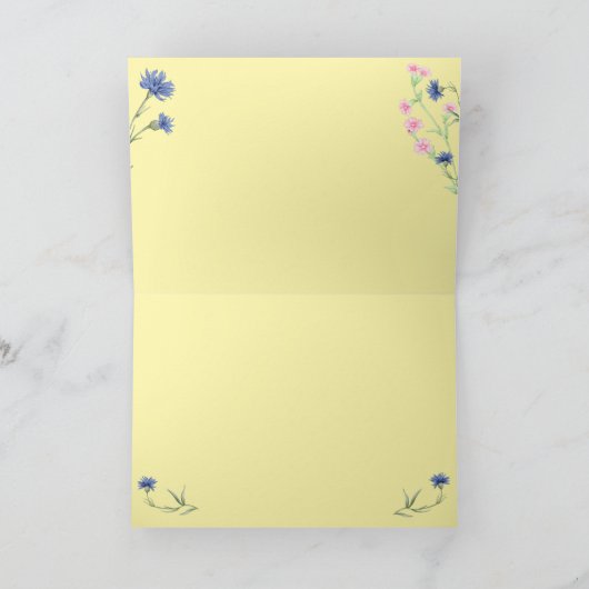 Wilde bloem Hartelijk dank Bedankkaart (Binnen)