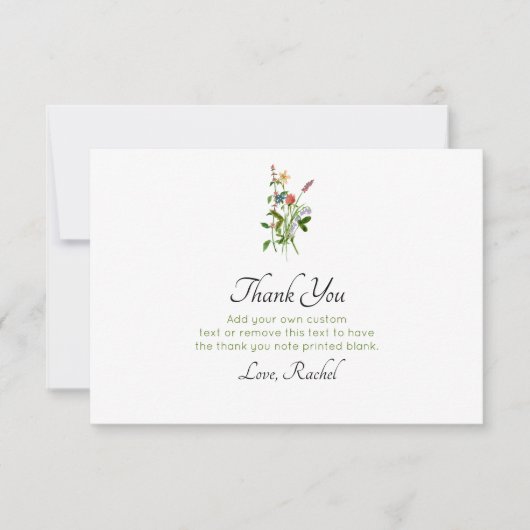 Wilde bloem Hartelijk dank Bedankkaart (Voorkant)