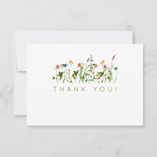 Wilde bloem Hartelijk dank Bedankkaart (Achterkant)
