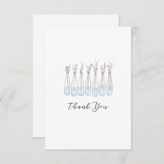 Wilde bloem Hartelijk dank Bedankkaart (Voorkant / Achterkant)