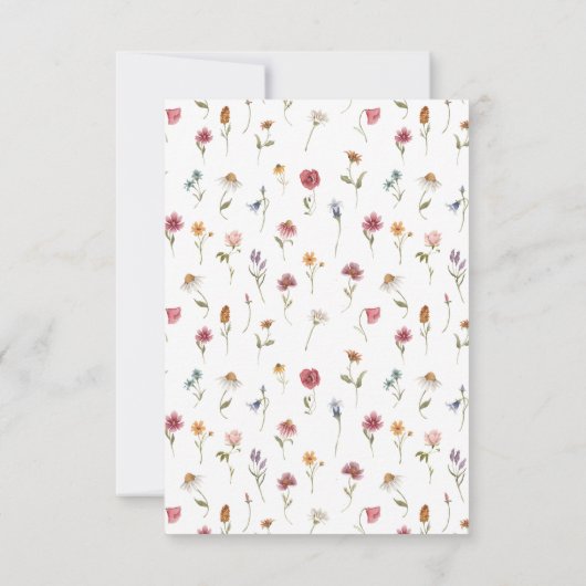 Wilde bloem Hartelijk dank Bedankkaart (Achterkant)