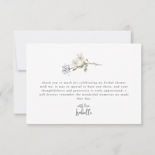 Wilde bloem Hartelijk dank Bedankkaart (Achterkant)