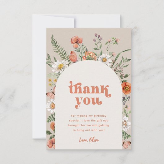 Wilde bloem Hartelijk dank | Bloedbloem Bedankkaart (Voorkant)