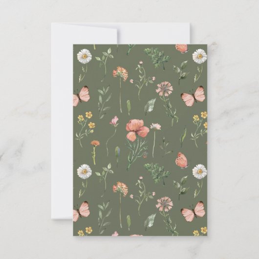 Wilde bloem Hartelijk dank | Bloedbloem Bedankkaart (Achterkant)