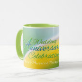 Wilde bloem Harten 1ste bruiloft Jubileum Partij Mok (Voorkant links)