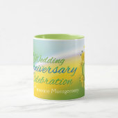 Wilde bloem Harten 20e bruiloft Jubileum Partij Mok (Midden)