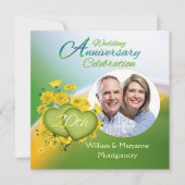 Wilde bloem Harten 20e Jubileum Foto van partij Kaart (Voorkant)