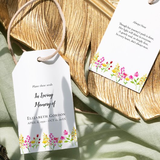 Wilde Bloem Herdenking Zaad Pakketjes Funeraire Fa Cadeaulabel