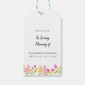 Wilde Bloem Herdenking Zaad Pakketjes Funeraire Fa Cadeaulabel (Voorkant)