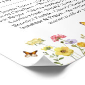 Wilde bloem-herdenkingsteken voor een trouwfeest poster (Hoek)