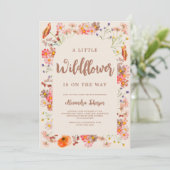 Wilde Bloem Herfst Baby Shower Kaart (Staand voorkant)
