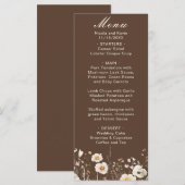 Wilde bloem herfst bloem bruiloft menu (Voorkant / Achterkant)