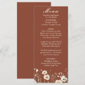 Wilde bloem herfst bloem bruiloft menu (Voorkant / Achterkant)