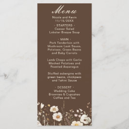 Wilde bloem Herfst Bloemige Trouwdag Menu