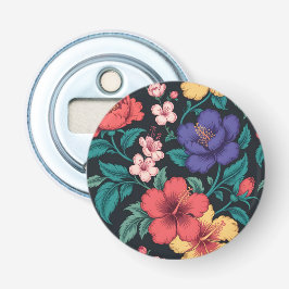 Wilde Bloem Herhalingspatroon Button Flesopener