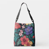 Wilde bloem herhalingspatroon crossbody tas (Achterkant)