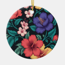 Wilde bloem herhalingspatroon keramisch ornament