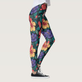 Wilde bloem herhalingspatroon leggings (Rechts)