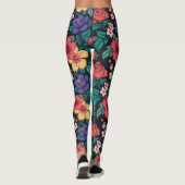 Wilde bloem herhalingspatroon leggings (Achterkant)