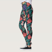 Wilde bloem herhalingspatroon leggings (Links)