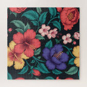 Wilde bloem herhalingspatroon legpuzzel (Horizontaal)
