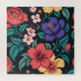Wilde bloem herhalingspatroon legpuzzel