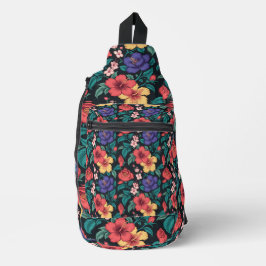 Wilde bloem herhalingspatroon sling bag