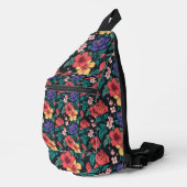 Wilde bloem herhalingspatroon sling bag (Rechterhoek)