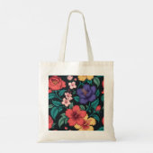 Wilde bloem herhalingspatroon tote bag (Achterkant)