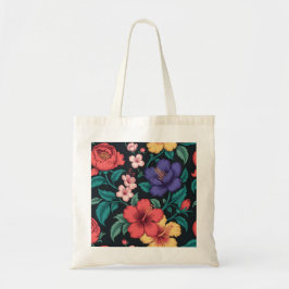 Wilde bloem herhalingspatroon tote bag